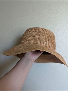 J. Crew Wide Rim Raffia Bucket Hat